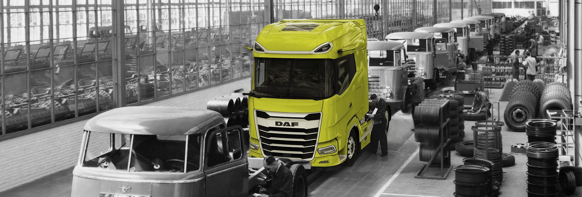DAF new truck in 1952 factory