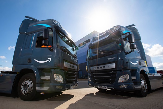 DAF delivers five CF Electric trucks to Amazon UK